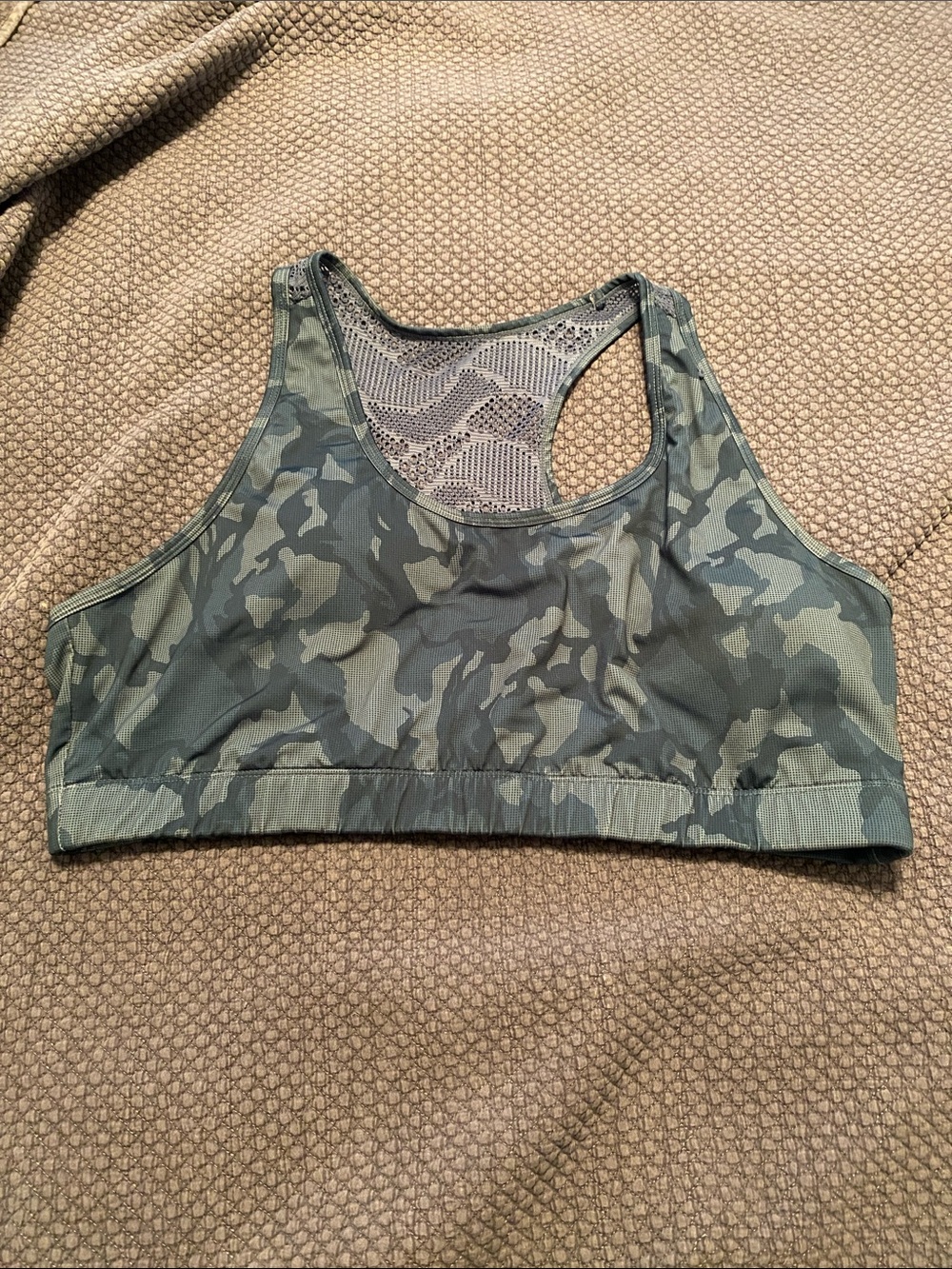 Racerback Camo Sports Bra - Olive Green